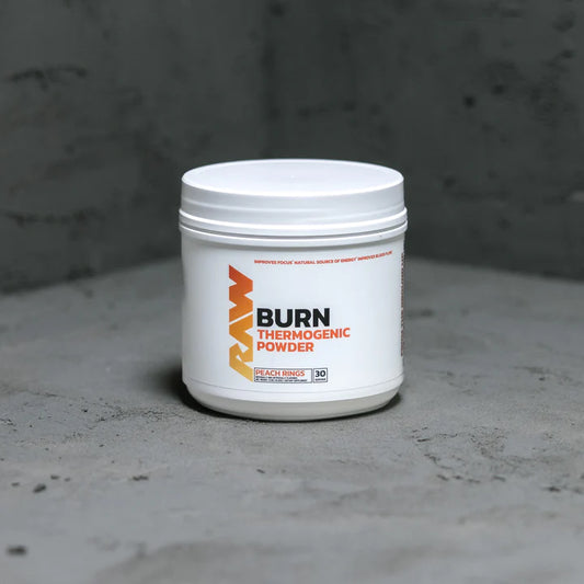 bottle of Raw Burn Thermogenic powder