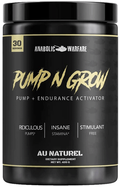 a stim free preworkout called Pump n Grow from Anabolic warfare available at Ocala Nutrition Online Store