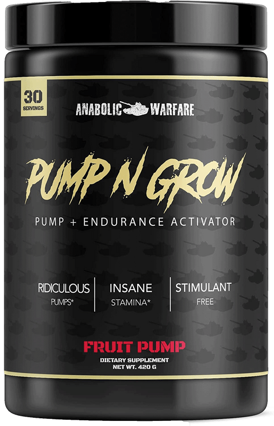 a stim free preworkout called Pump n Grow from Anabolic warfare available at Ocala Nutrition Online Store