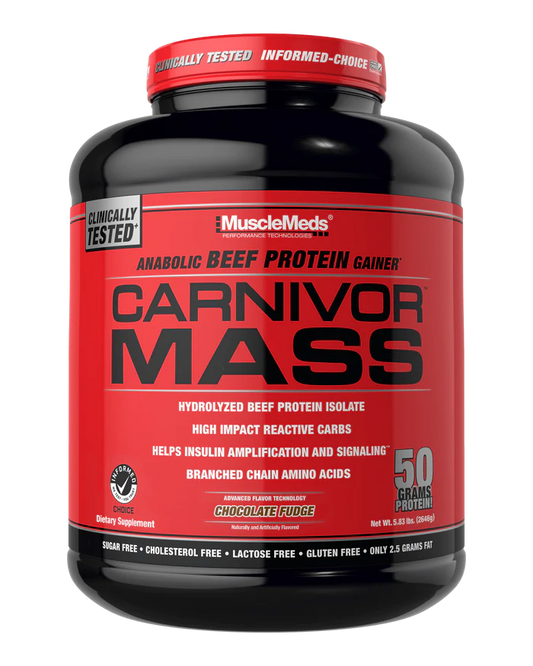 bottle of carnivor mass beef protein and mass gainer