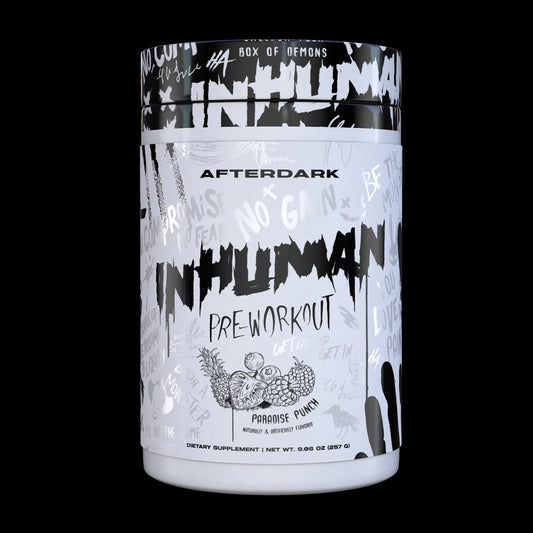 a container of Afterdark Inhuman preworkout snow cone available in Ocala nutrition online store
