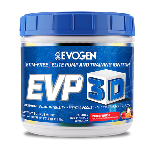 Bottle of Evogen EVP 3D Pump Non Stim Pre-Workout sold at Ocala Nutrition