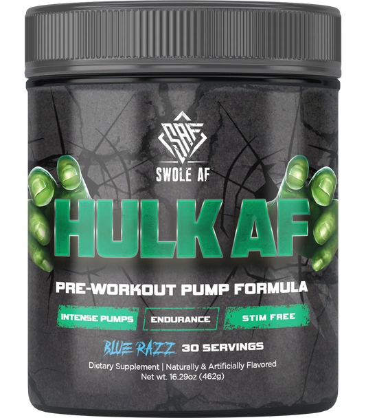 a bottle of Hulk AF Stim Free Pre-Workout available in Ocala Nutrition Store.