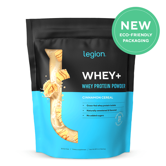 a bag of Legion Whey Protein