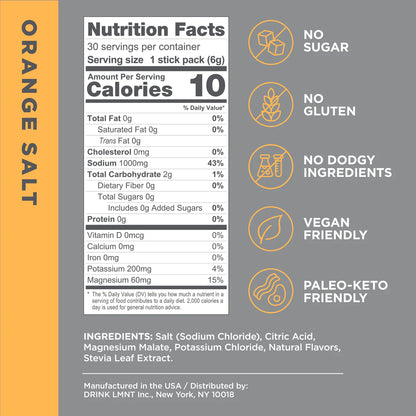 Electrolyte Drink Mix Orange Salt