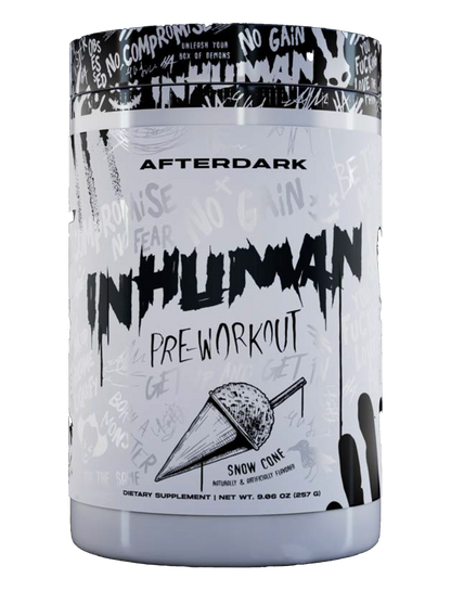 a container of Afterdark Inhuman preworkout snow cone available in Ocala nutrition online store