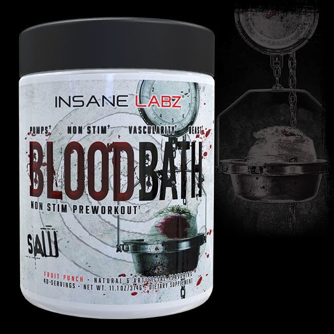 Bottle of INSANE LABZ BLOODBATH non-stim pre-workout