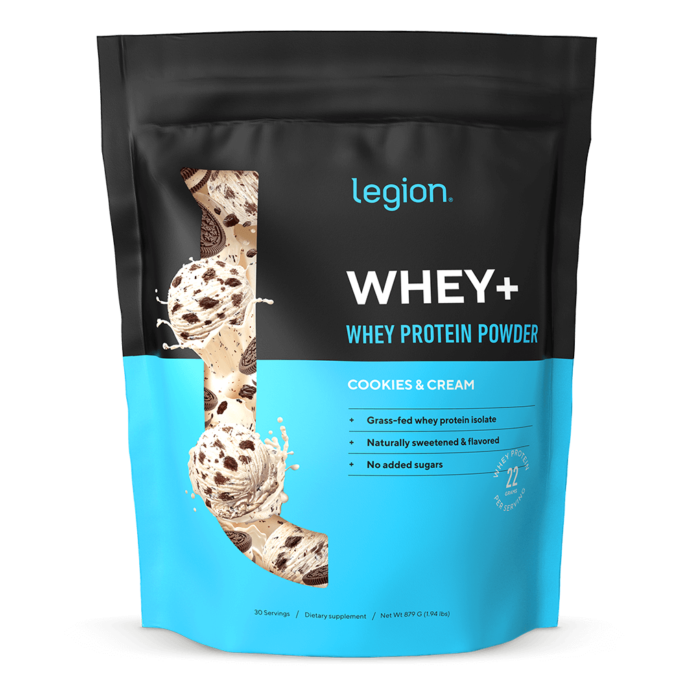 a bag of Legion Whey Protein