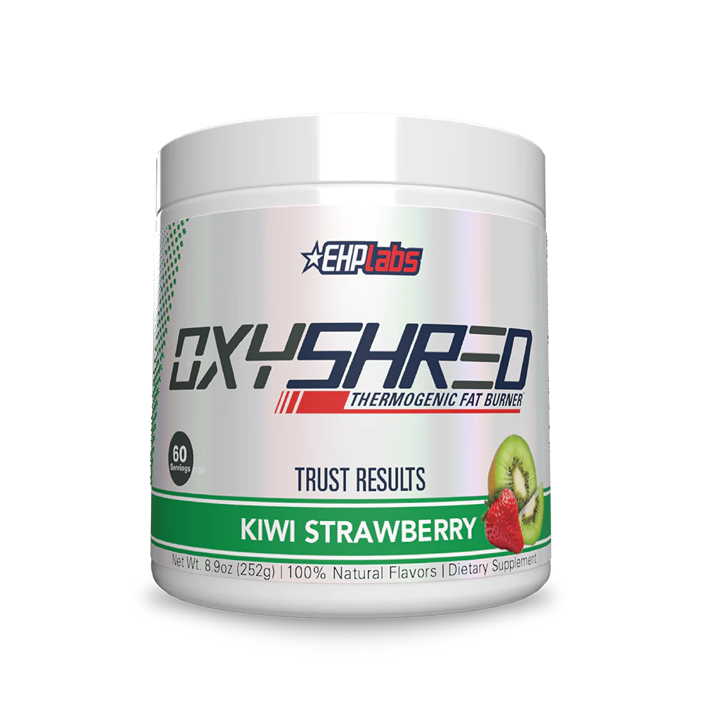 bottle of EHP Labs Oxyshred fat burner