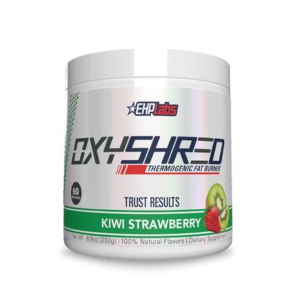 bottle of EHP Labs Oxyshred fat burner