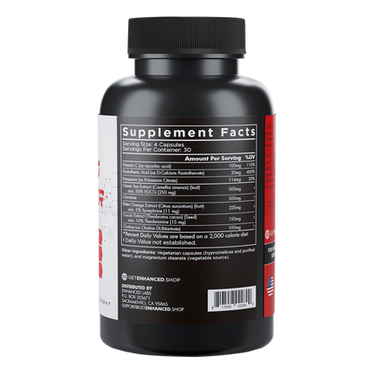 supplement facts of CODE RED FAT BURNER