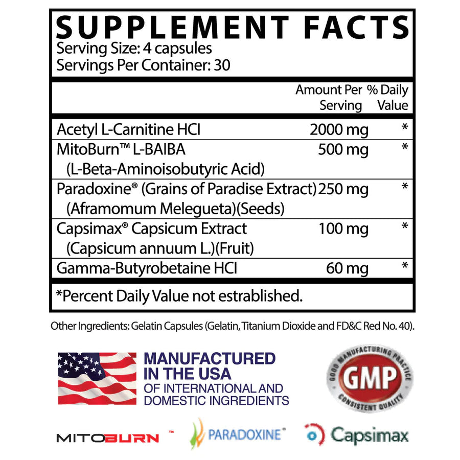 supplement facts of APOLLON MOLOTOV Fat Burner