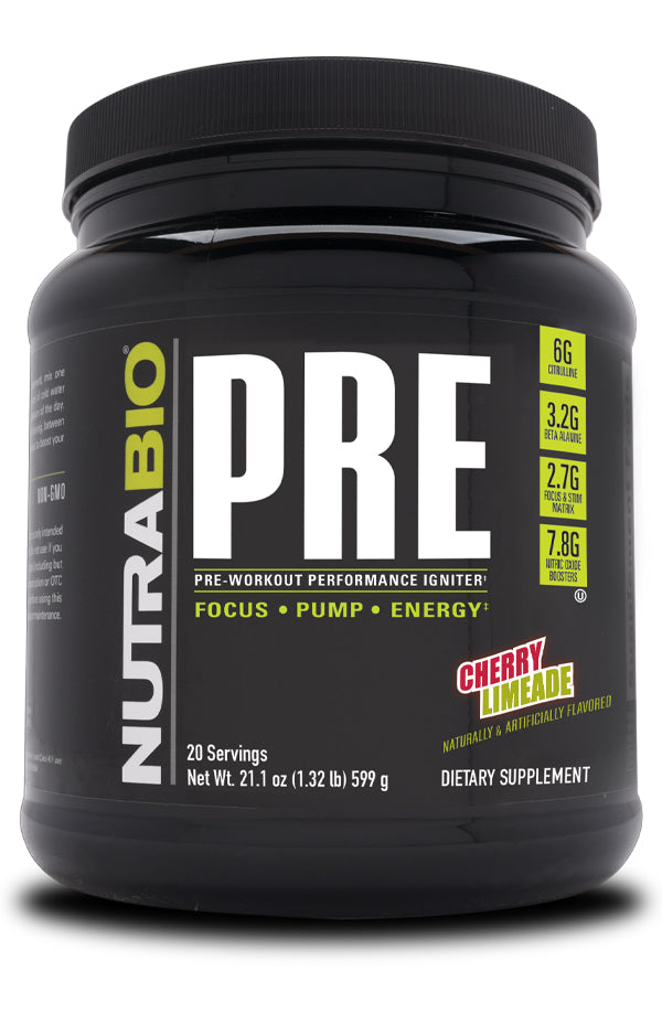 bottle of Nutrabio Pre workout