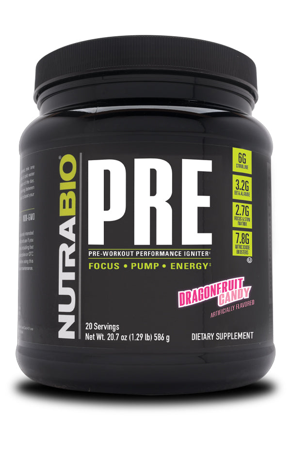 bottle of Nutrabio Pre workout