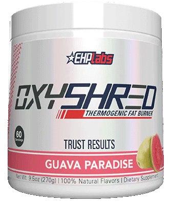 bottle of EHP Labs Oxyshred fat burner