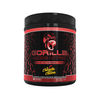 a bottle of Gorilla Mode Nitric Stim Free Pre-Workout. Available in Ocala Nutrition Store