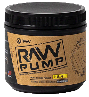 a bottle of Raw Pump Pre-Workout