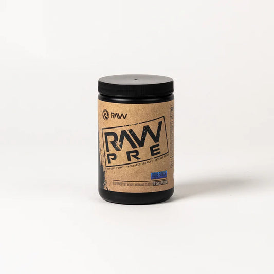 a bottle of RAW Pre Pre-Workout