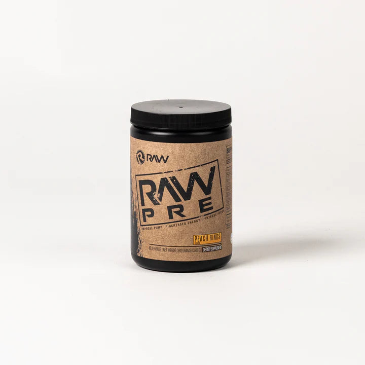 a bottle of RAW Pre Pre-Workout